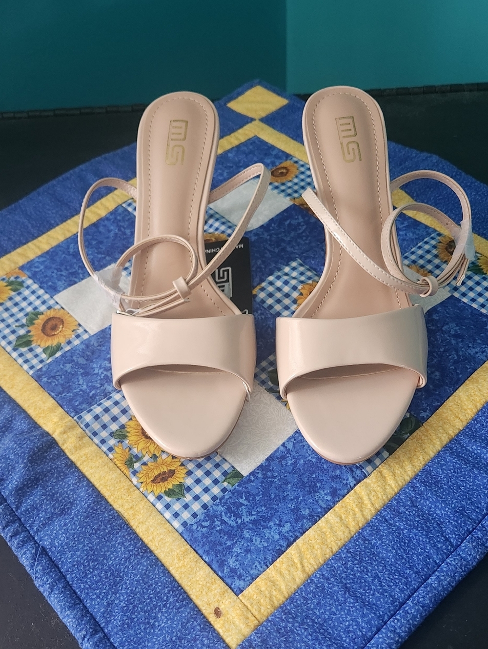 NWT "MS" Womens One Band Apricot 3.35" Stilettos High Heels Open Round Toe